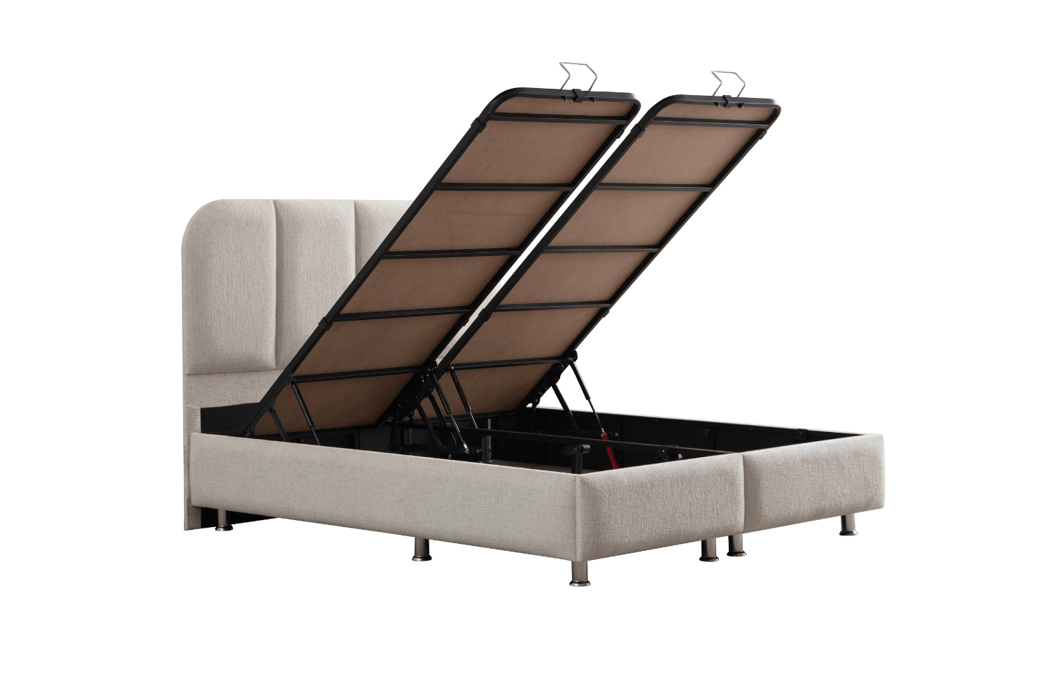 Lit Coffre ELEN Chenille Blanc Cassé