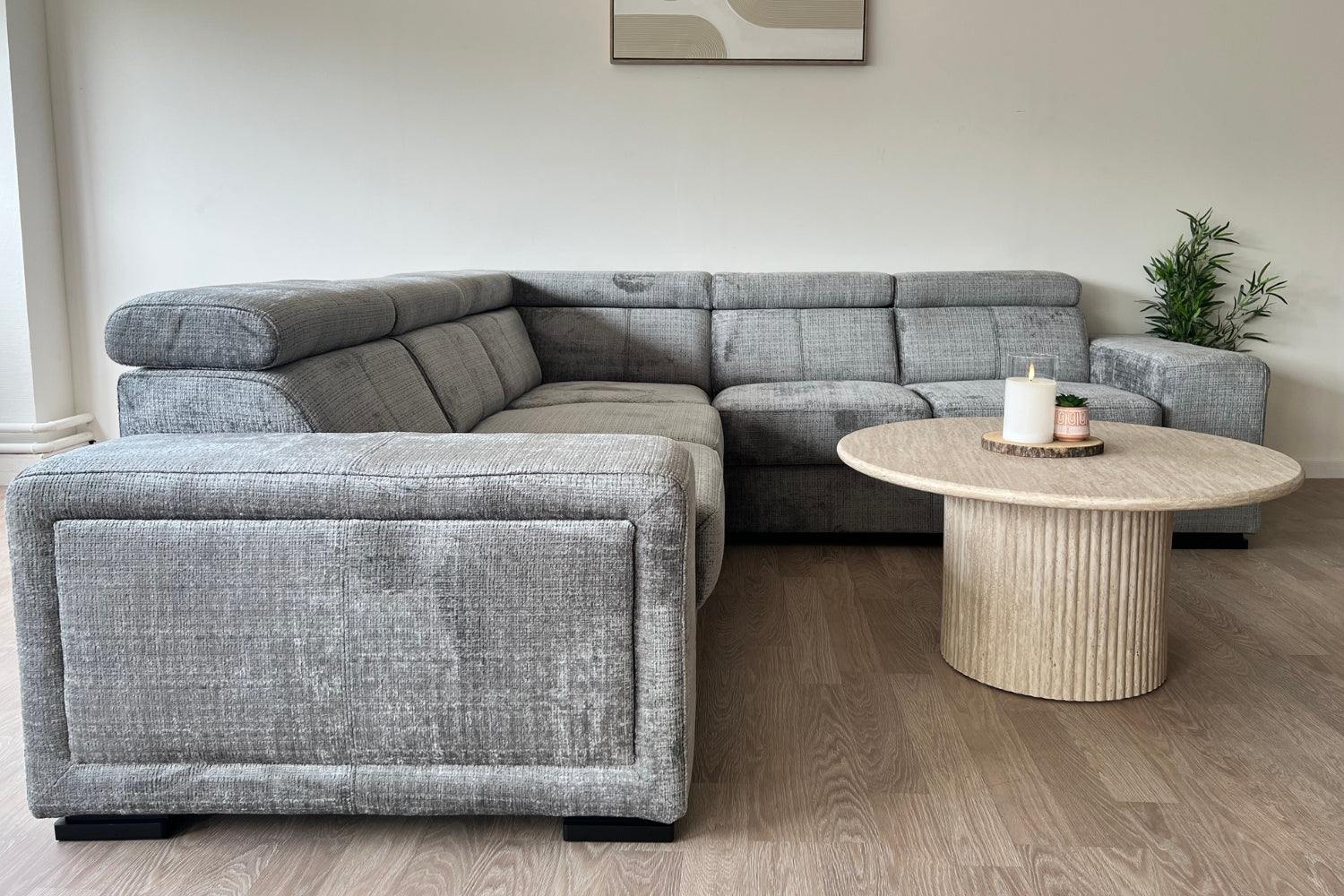 Canapé Karola Convertible Tissu Marbella Gris Anthracite