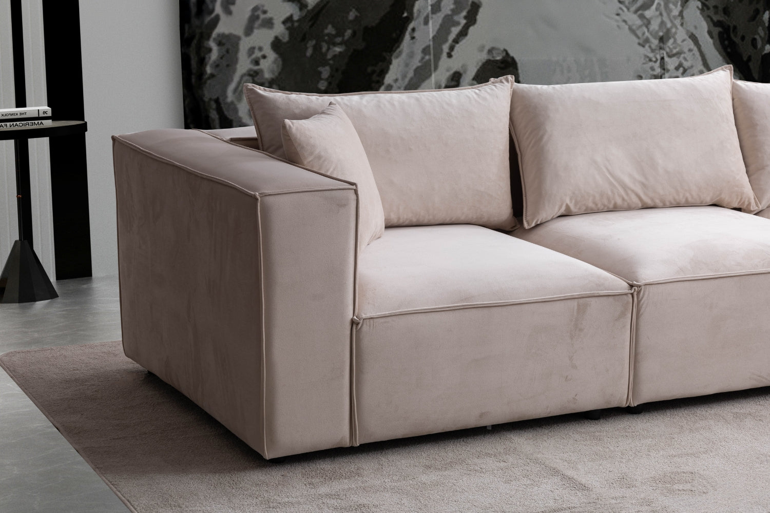 Canapé Elégance Velours Modulable 4+1 Pouf