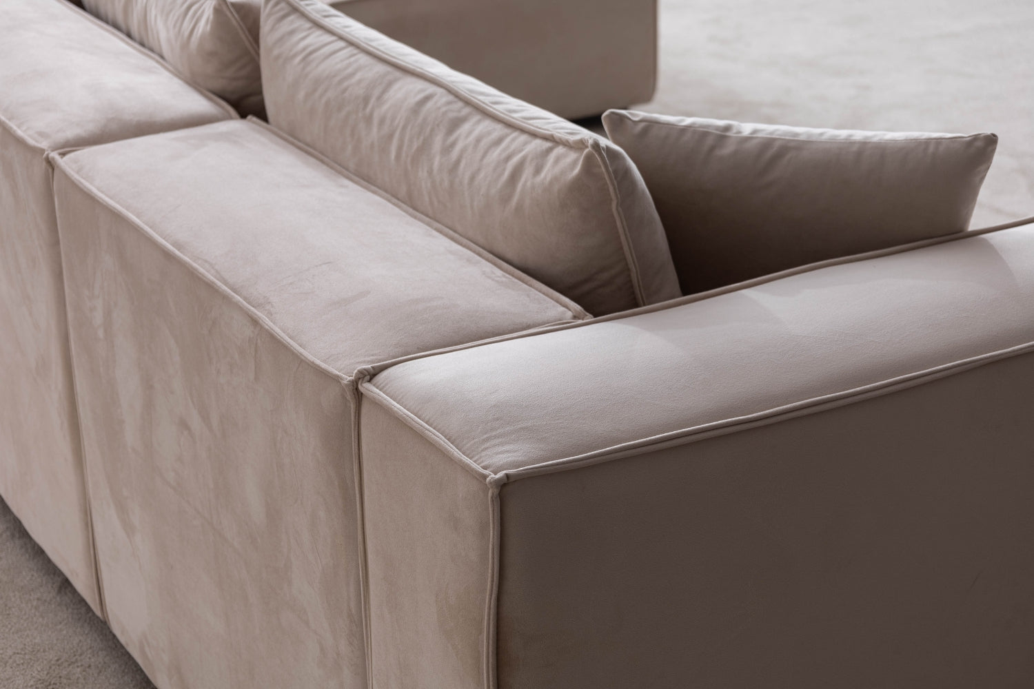 Canapé Elégance Velours Modulable 4+1 Pouf