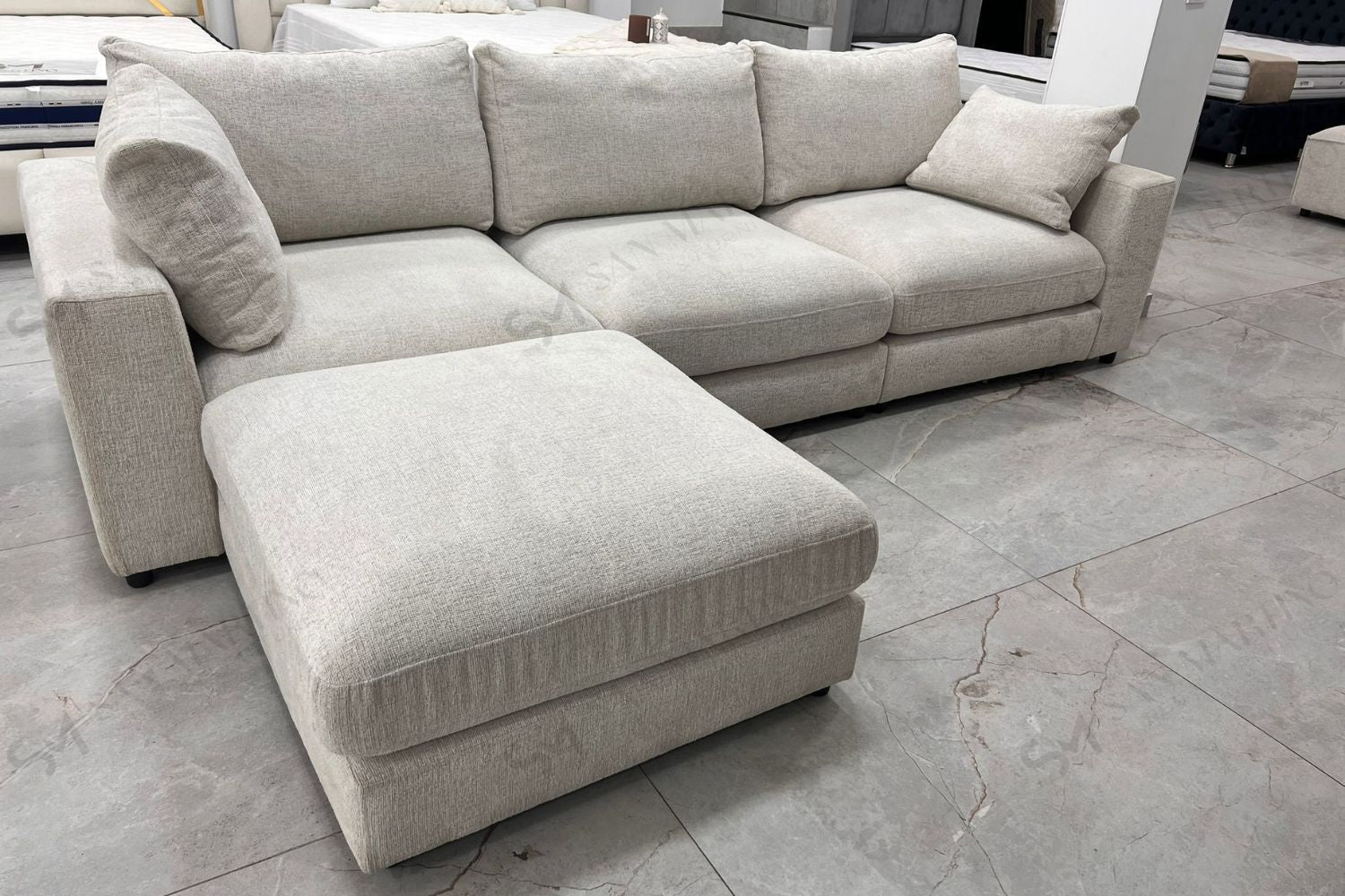 Canapé Julia Modulable Chenille 3+1 Pouf