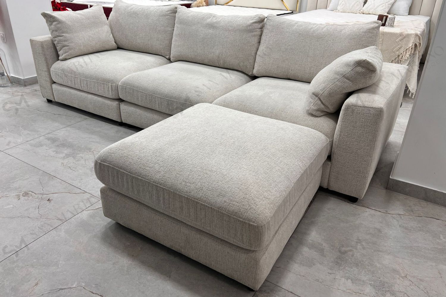 Canapé Julia Modulable Chenille 3+1 Pouf