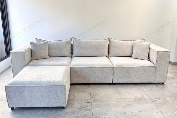 Canapé Elégance Modulable Chenille 3+1 Pouf