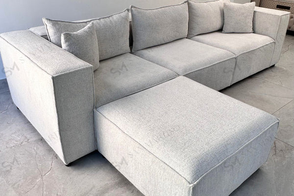 Canapé Elégance Modulable Chenille 3+1 Pouf