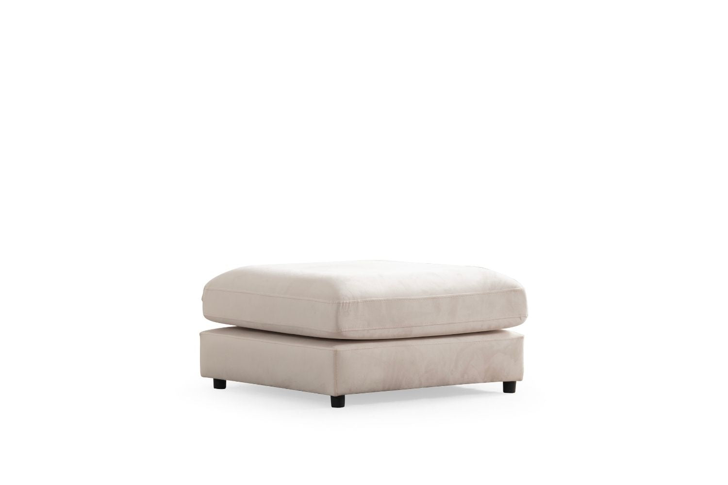 Canapé Julia Modulable Velours Blanc 3+1 Pouf