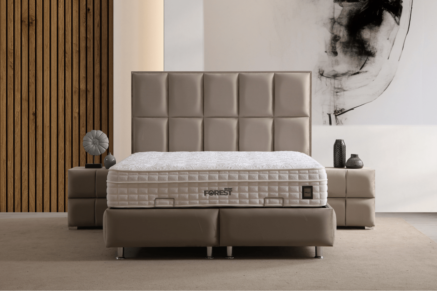 Lit coffre LOVITA Velours