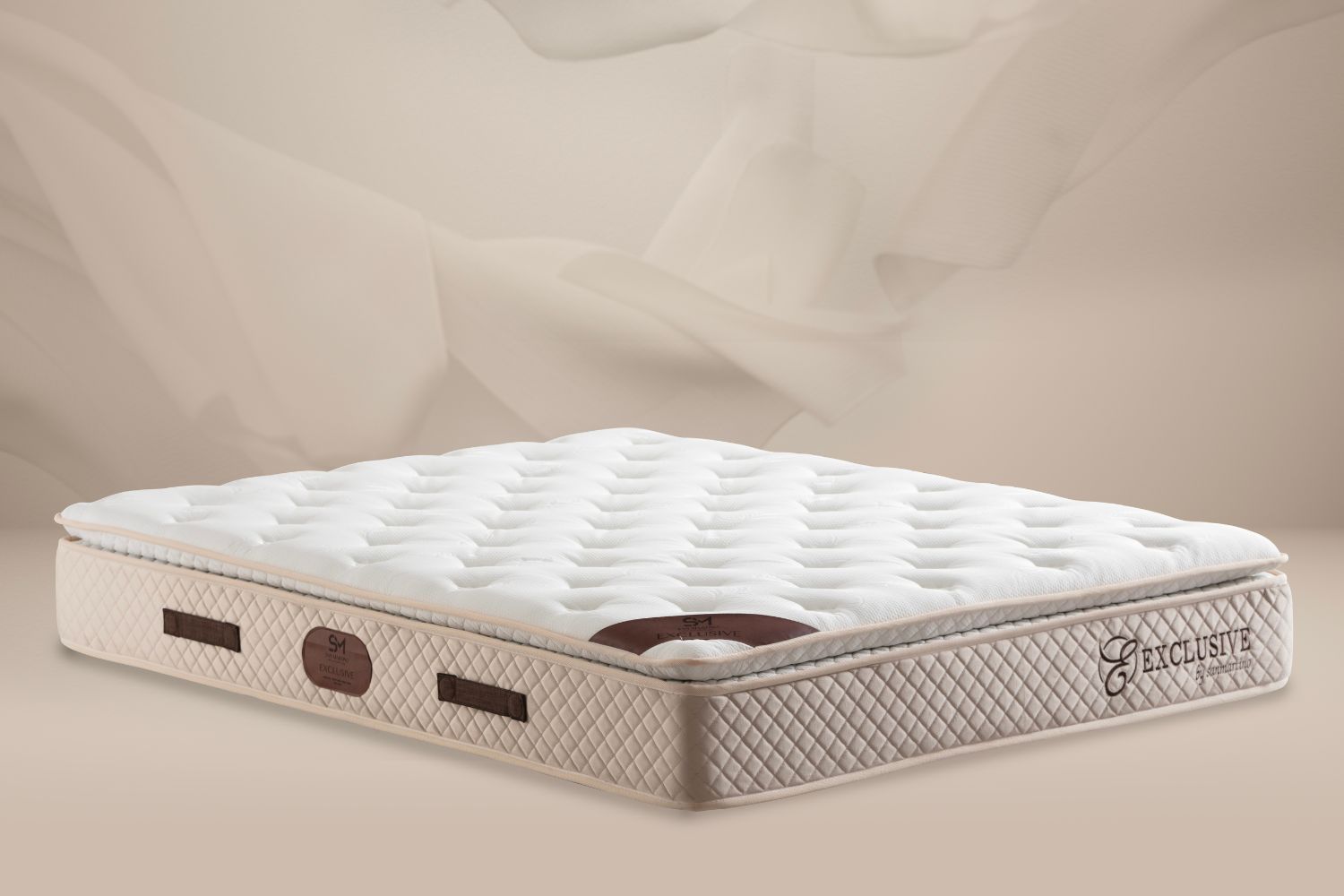 Matelas San Martino Exclusif Ressorts Beige - 32 cm avec surmatelas Intégré