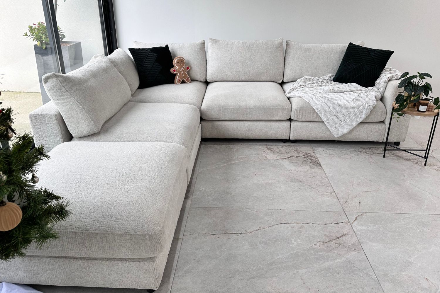 Canapé Julia Modulable Chenille  4+1 Pouf