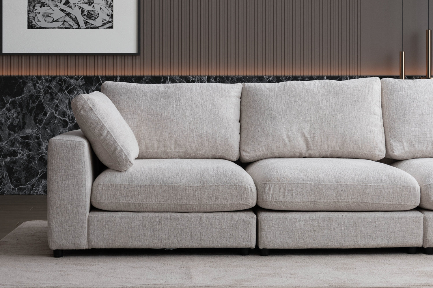 Canapé Julia Modulable Chenille  4+1 Pouf