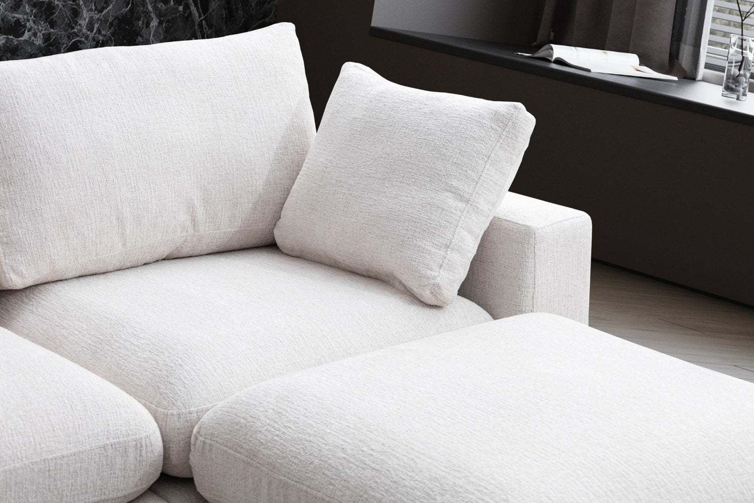 Canapé Julia Modulable Chenille  4+1 Pouf