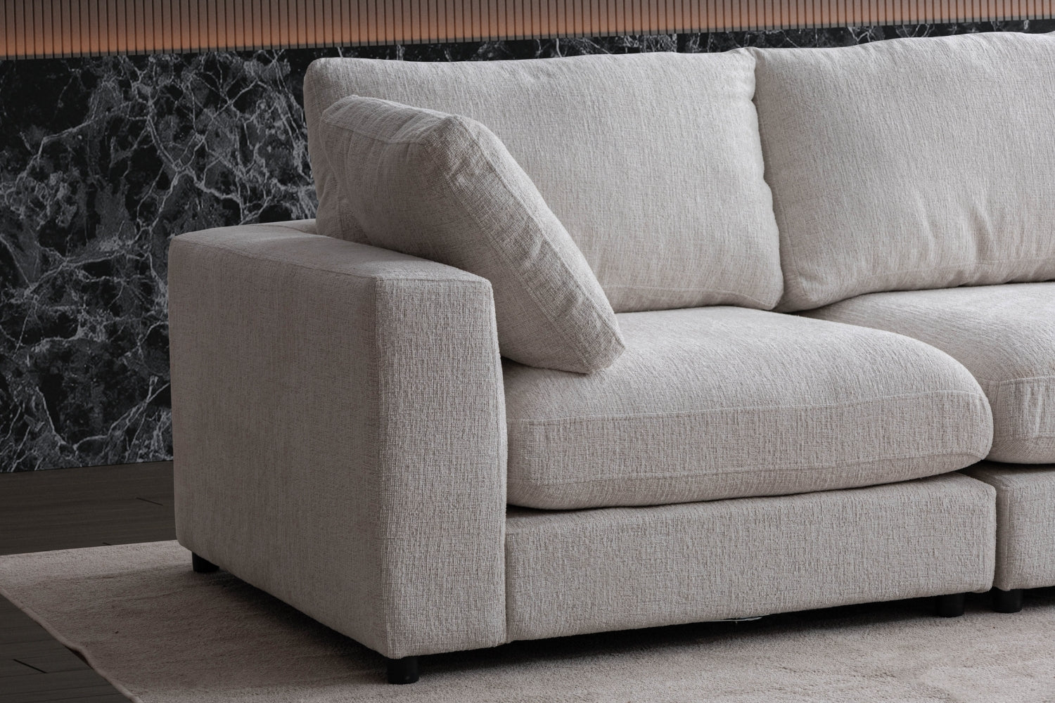 Canapé Julia Modulable Chenille  4+1 Pouf