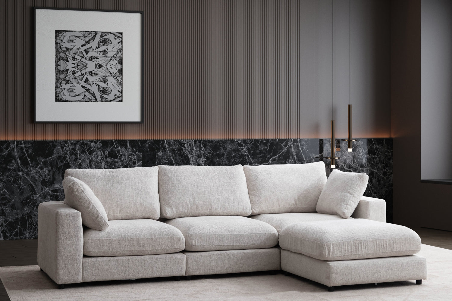 Canapé Julia Modulable Chenille  3+1 Pouf